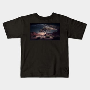 milky way in the desert Kids T-Shirt